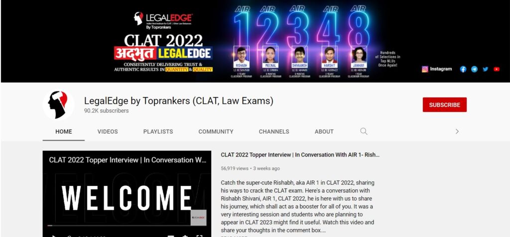 LegalEdge by Toprankers youtube channel
